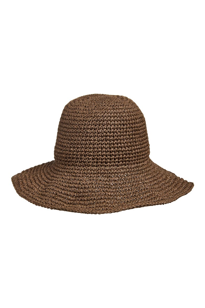 Floppy Straw Sun Hat, Main, color, CHOCOLATE