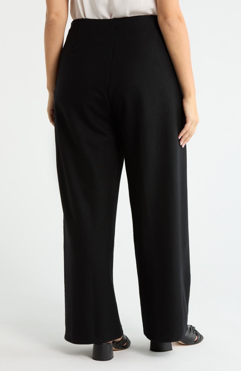 Eileen Fisher Wool Wide Leg Pants, Alternate, color, Black