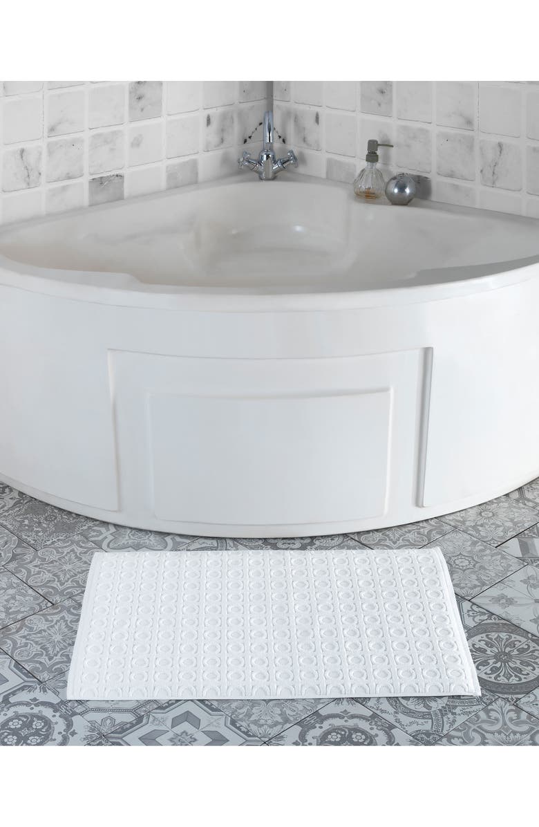 Brooks Brothers Circle-in-Square Bath Mat, Alternate, color, White