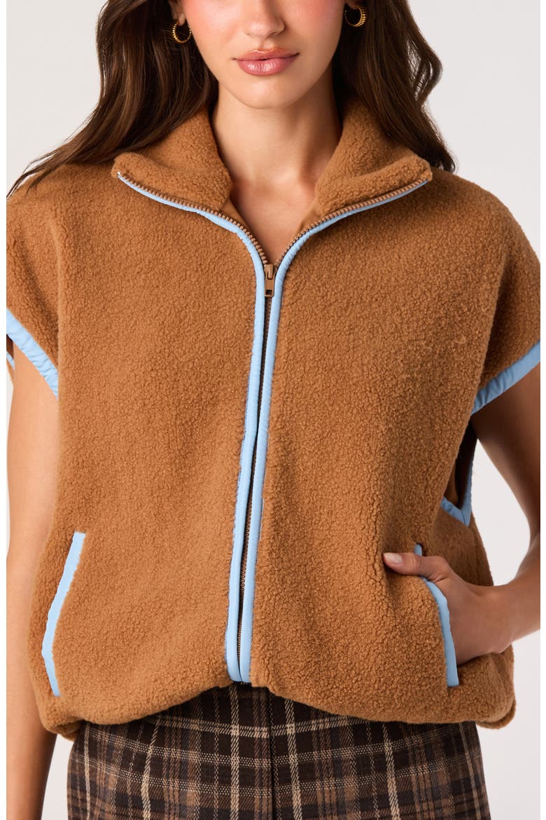 Pompeo High Pile Fleece Vest, Alternate, color, CAMEL