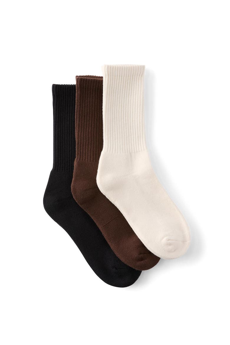 Men's 3 Pack Essential Crew Socks, Main, color, Chocolate Bone Black