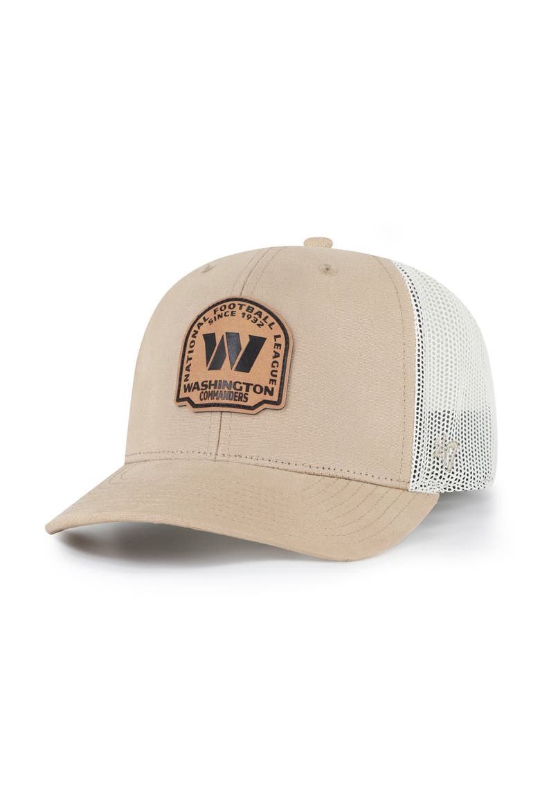 Men's '47 Khaki Washington Commanders Bonehide Trucker Adjustable Hat, Main, color, Khaki