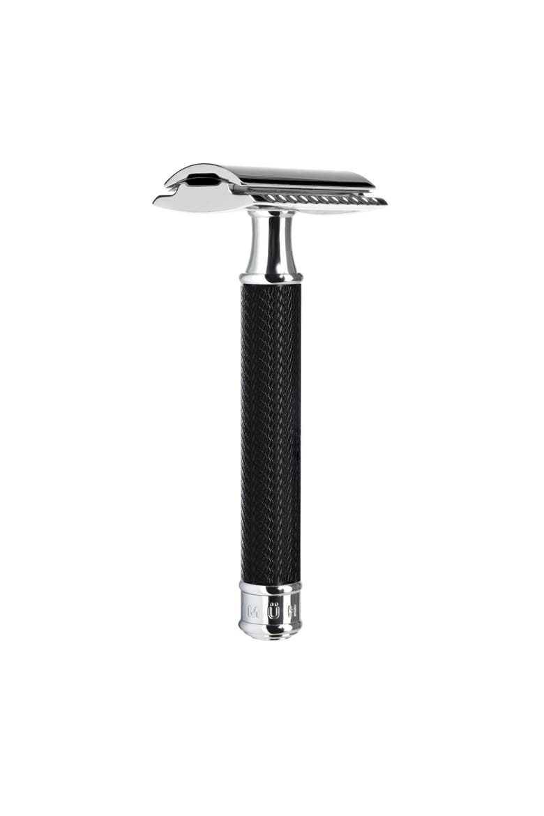 Traditional Black/Chrome Safety Razor, Main, color, Black and Chrome