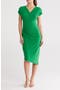 Cap Sleeve Asymmetric Hem Body-Con Dress
