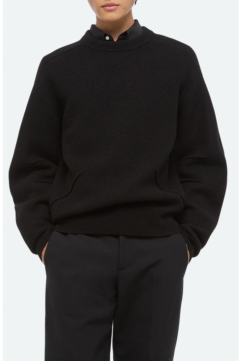 Boiled Merino Wool Crewneck Sweater, Main, color, BLACK - 001