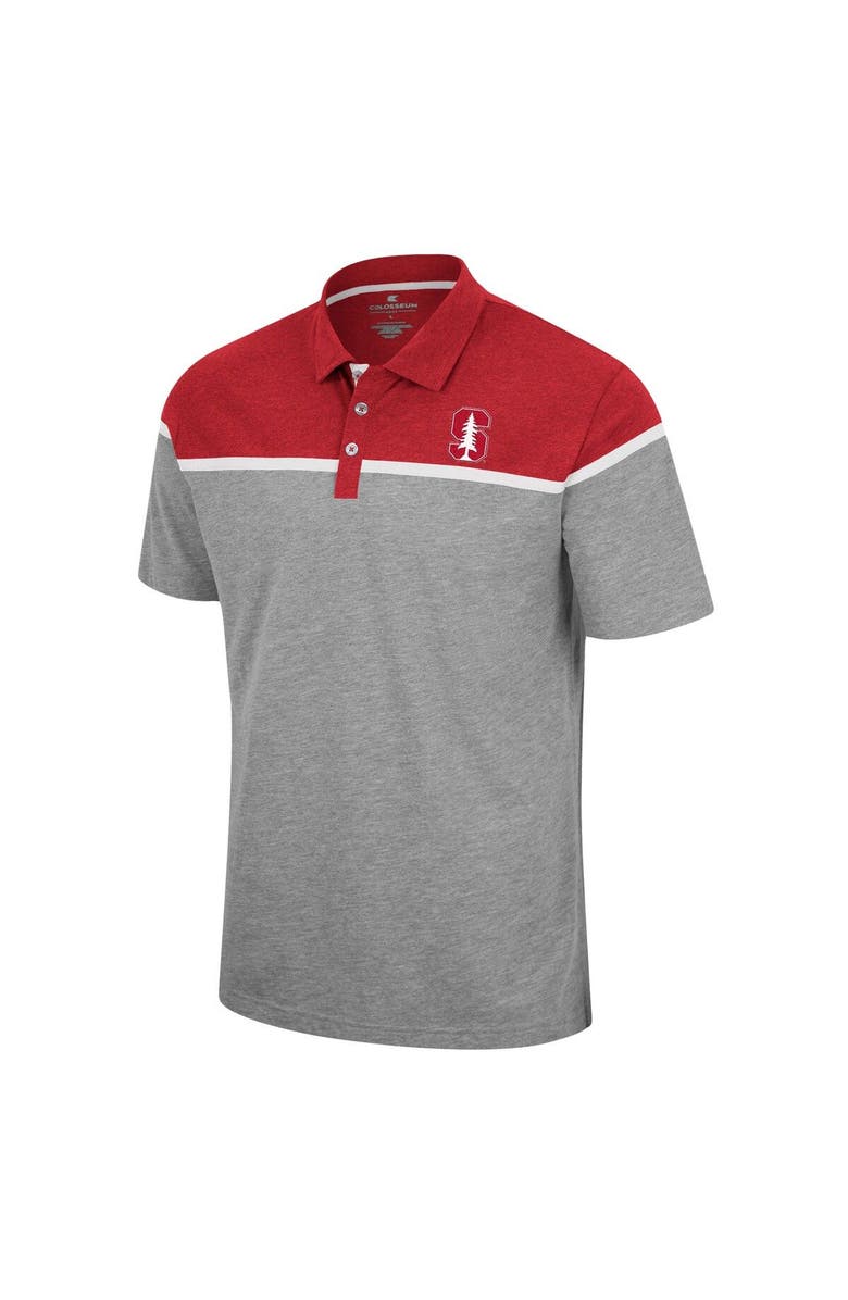 COLOSSEUM Men's Colosseum Heather Gray Stanford Cardinal Chamberlain Polo, Alternate, color, 