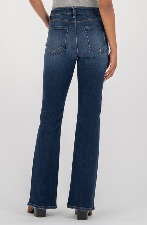 Kut From The Kloth Ana Fab Ab Braided Belt Loop High Waist Flare Jeans In Blue