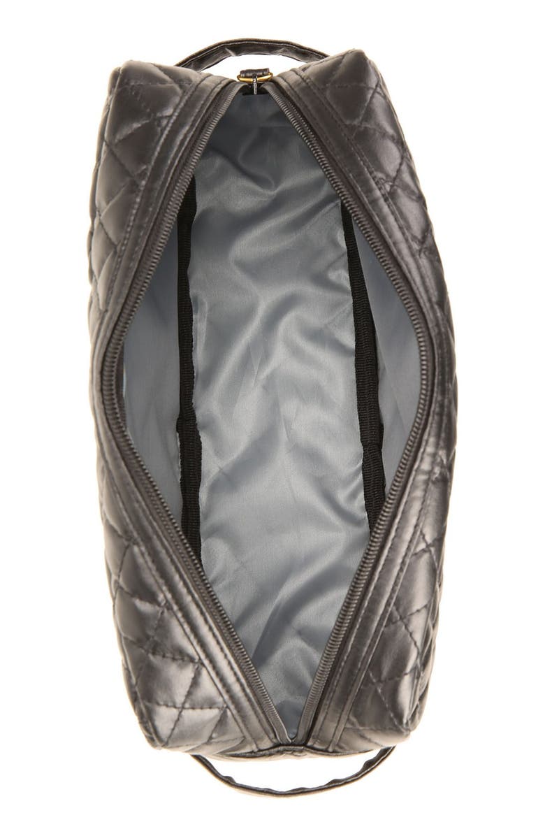 steph&co . 'Viveca' Quilted Black Cosmetics Case, Alternate, color,