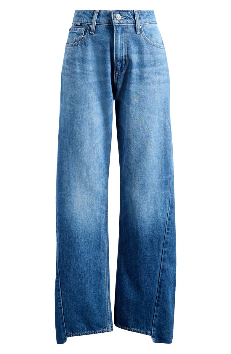 BOSS Crossroad Super Boyfriend Jeans, Alternate, color, Med Blue