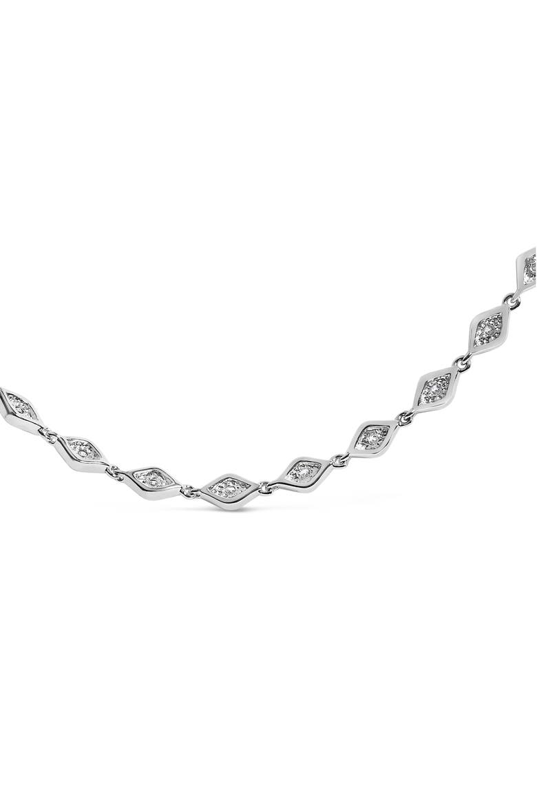 Sterling Silver 3/8 Cttw Diamond Marquise Station Necklace, Alternate, color, Silver