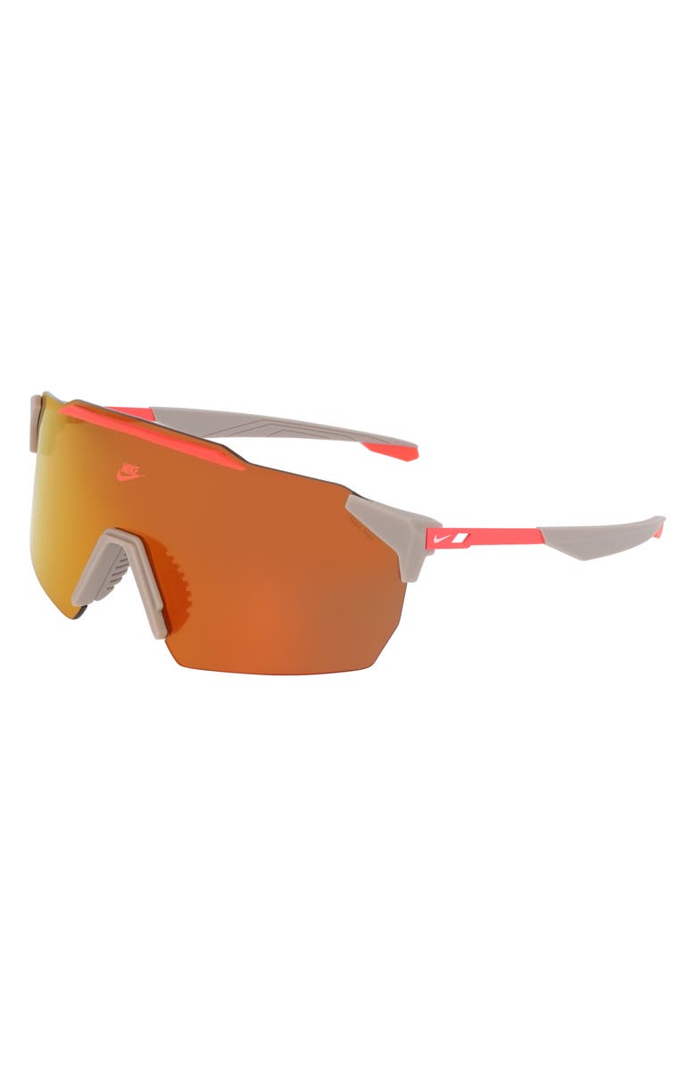 Nike Limitless 61mm Shield Sunglasses, Alternate, color, College Grey / Orange Mirror