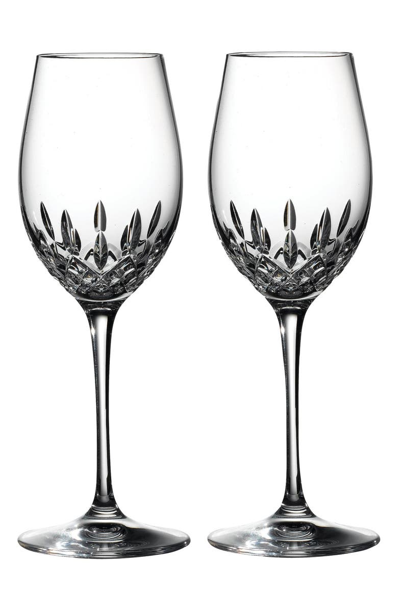 Waterford Lismore Essence Set of 2 Lead Crystal White Wine Glasses, Alternate, color, Clear