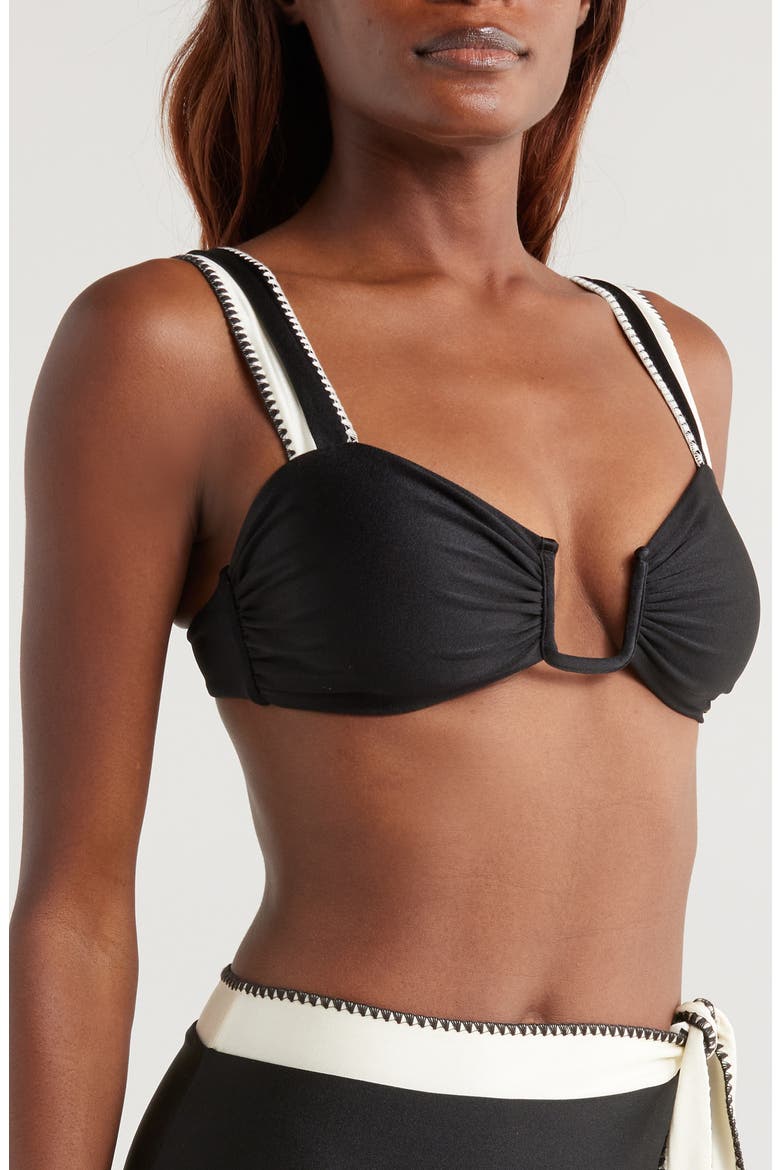 Chloe Bikini Top, Alternate, color, BLACK WHITE
