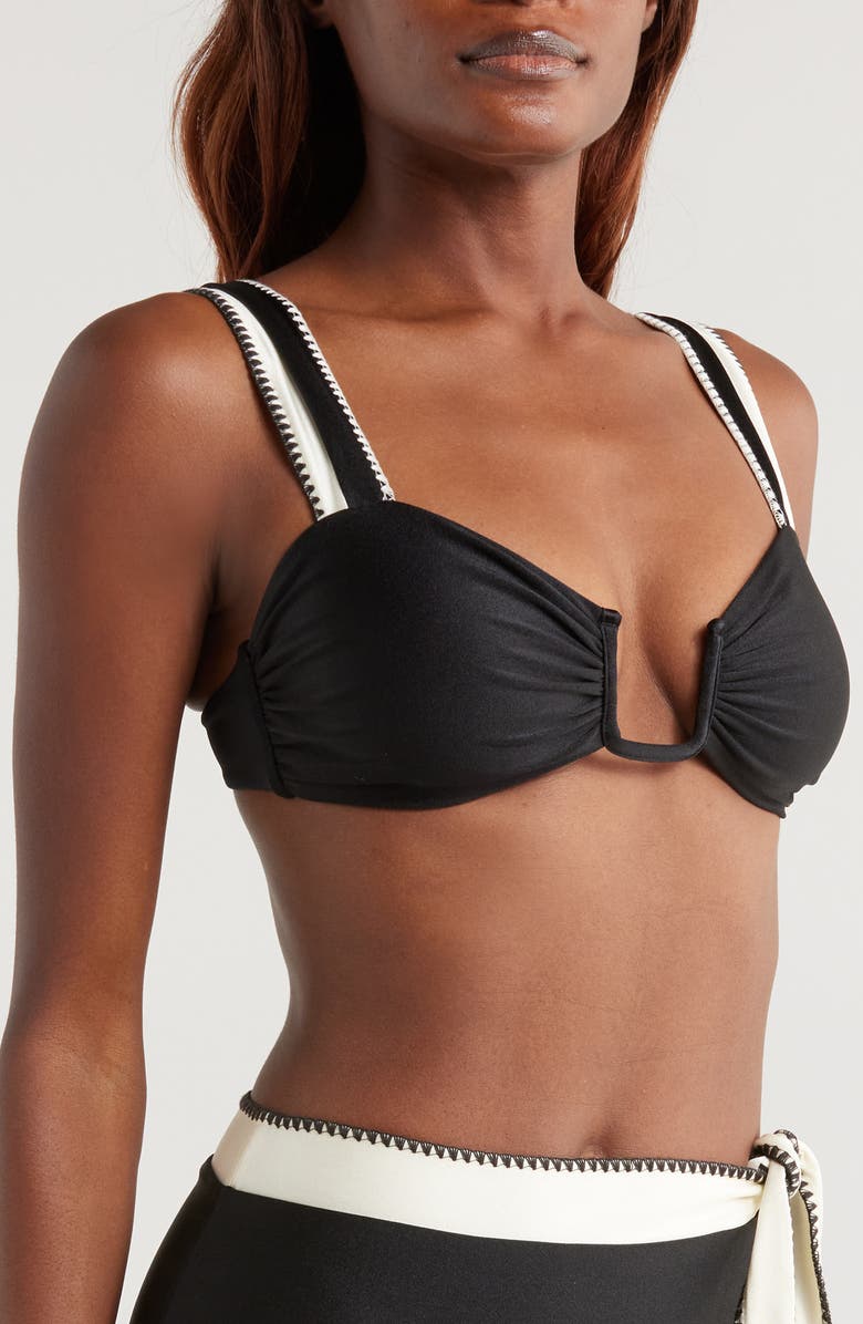 BOAMAR Chloe Bikini Top, Alternate, color, Black White