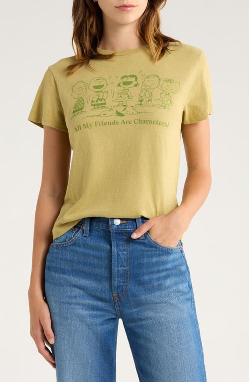 Re/done Classic Peanuts® Cotton T-shirt In Yellow