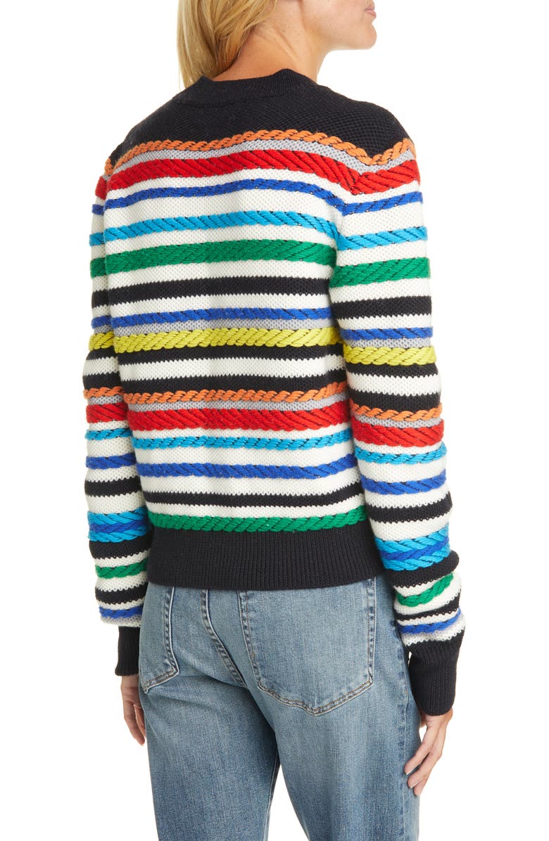 La Ligne Fair Isle Mix Stitch Merino Wool Sweater, Alternate, color, 