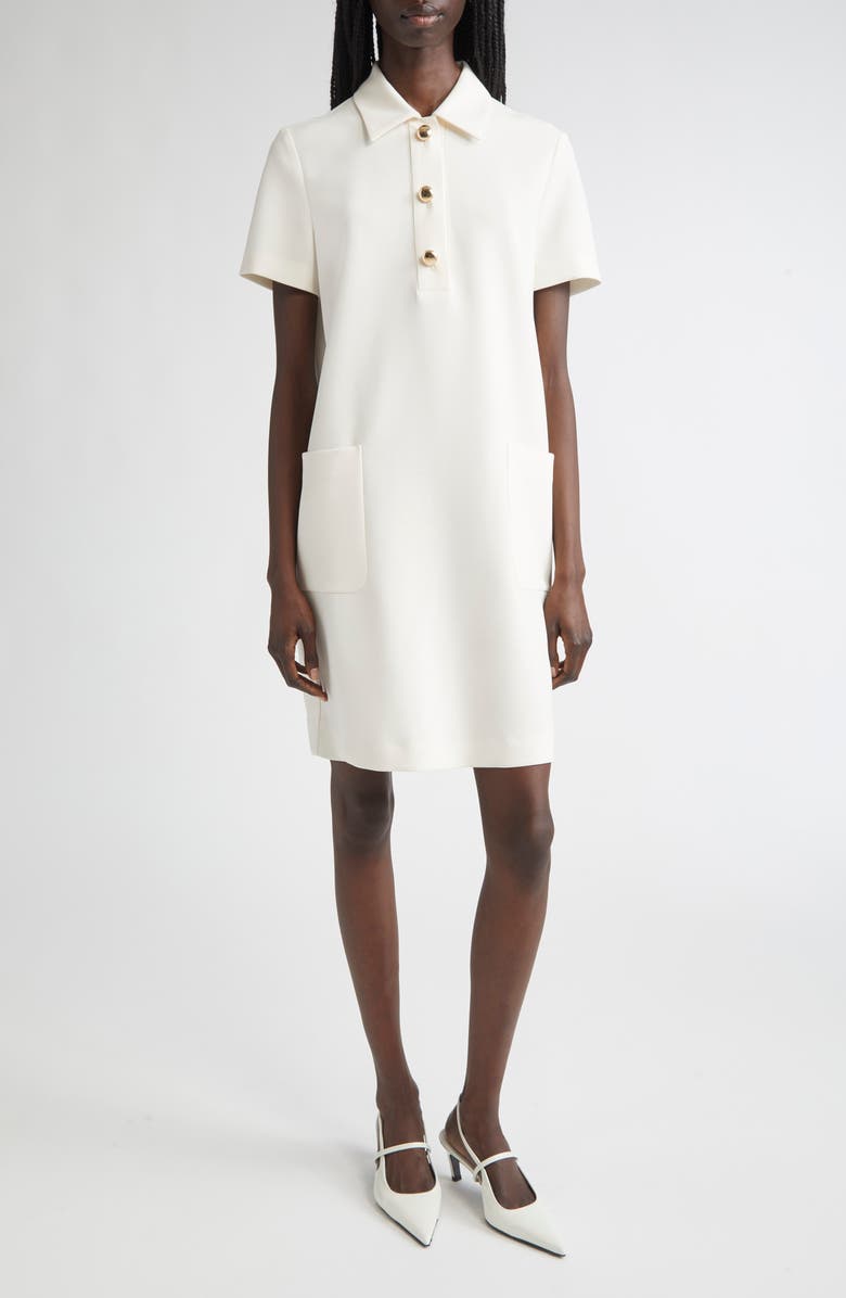 Max Mara Studio Austin Short Sleeve Polo Dress, Main, color, Ivory