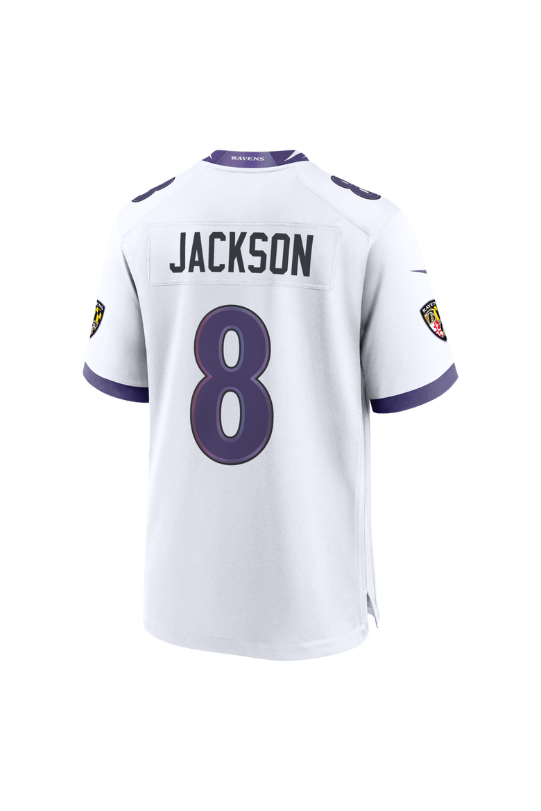 Men's Nike Lamar Jackson White Baltimore Ravens Game Jersey, Alternate, color, White