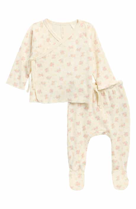 Wrap Top and Footed Pants Set