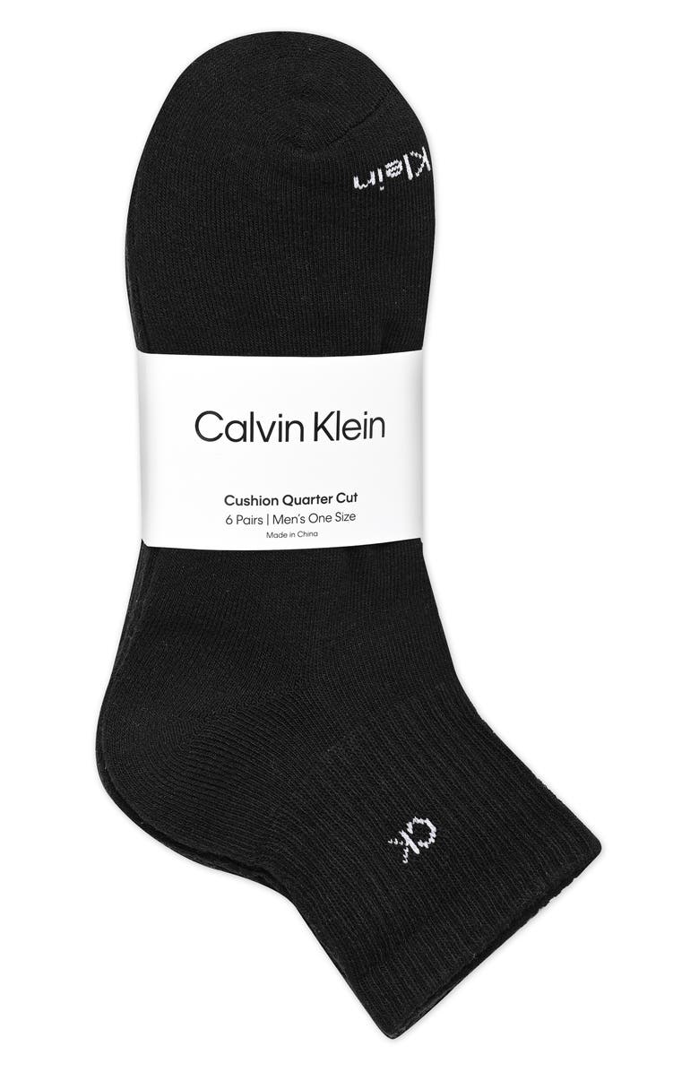 Calvin Klein 6-Pack Quarter Cut Socks, Alternate, color,