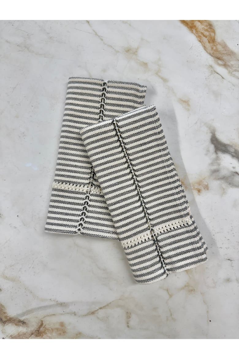 Hand-stitched Napkin, Set of 2, Alternate, color, Striped