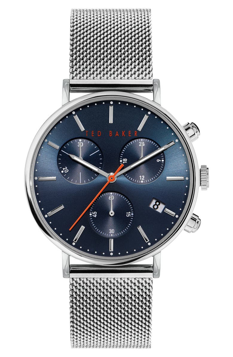 Ted Baker London Mimosaa Chronograph Mesh Strap Watch, 41mm, Main, color,