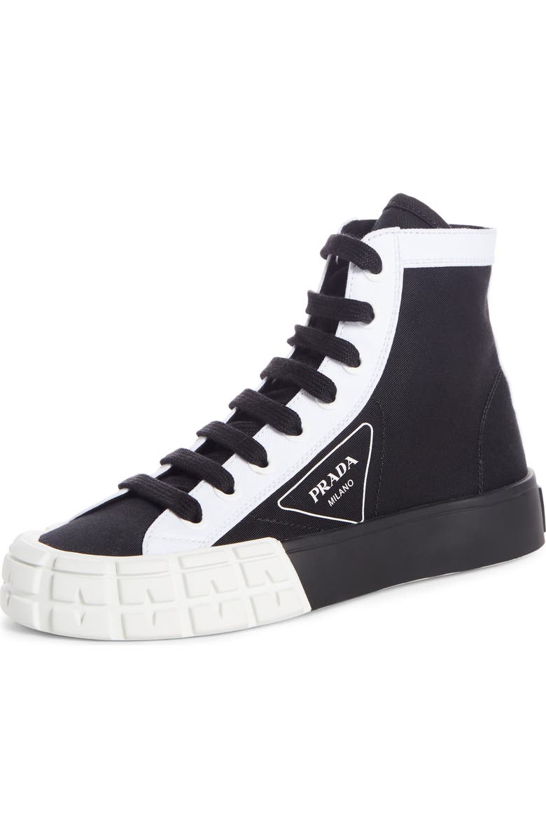 Prada Logo High Top Sneaker, Main, color,