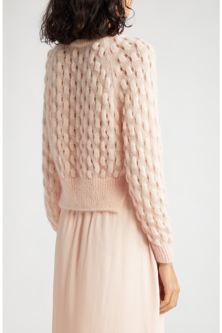 Bubble Knit Mohair Blend Sweater, Alternate, color, PEACH/ RED