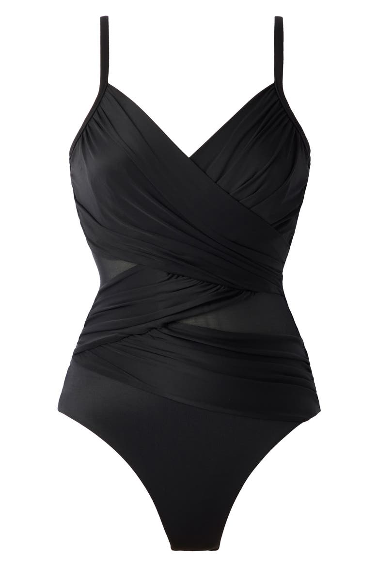 Mystify Underwire One-Piece Swimsuit, Alternate, color, BLACK