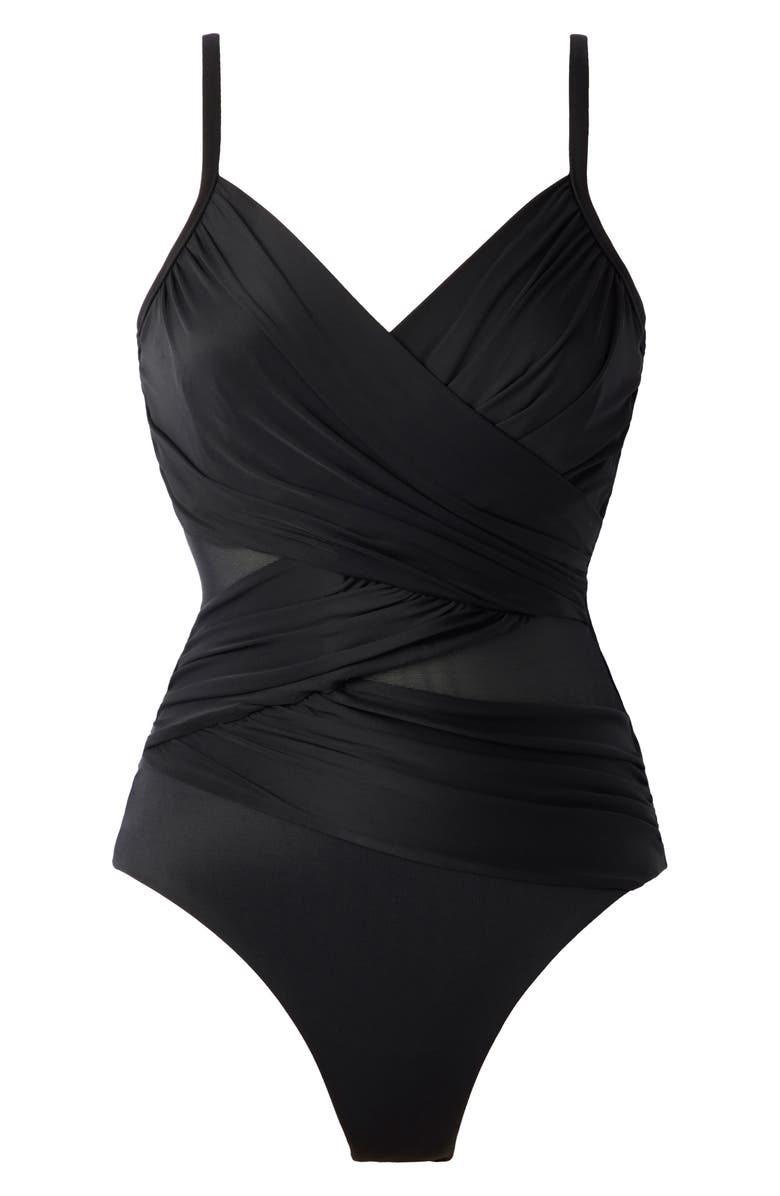 Miraclesuit<sup>®</sup> Mystify Underwire One-Piece Swimsuit, Alternate, color, Black