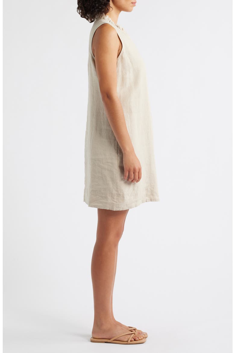 Two Palms Double Ruffle Linen Dress, Alternate, color, NATURAL