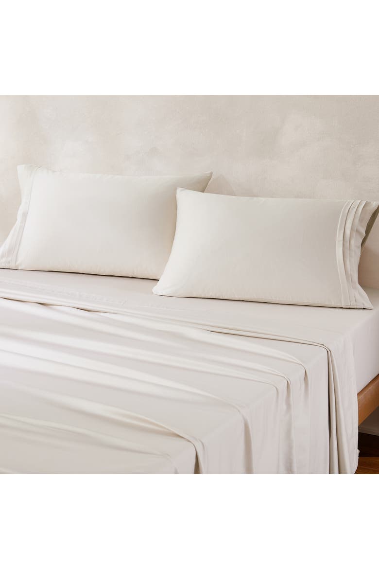 Pleat Cotton Sheet Set, Alternate, color, French Oak