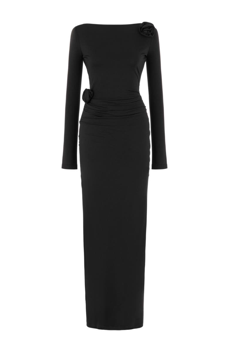 Nocturne Wide Collar Long Dress, Main, color, 