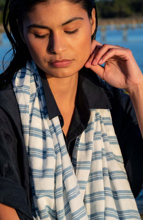 Ansea The Gauze Sarong In Blue Stripe