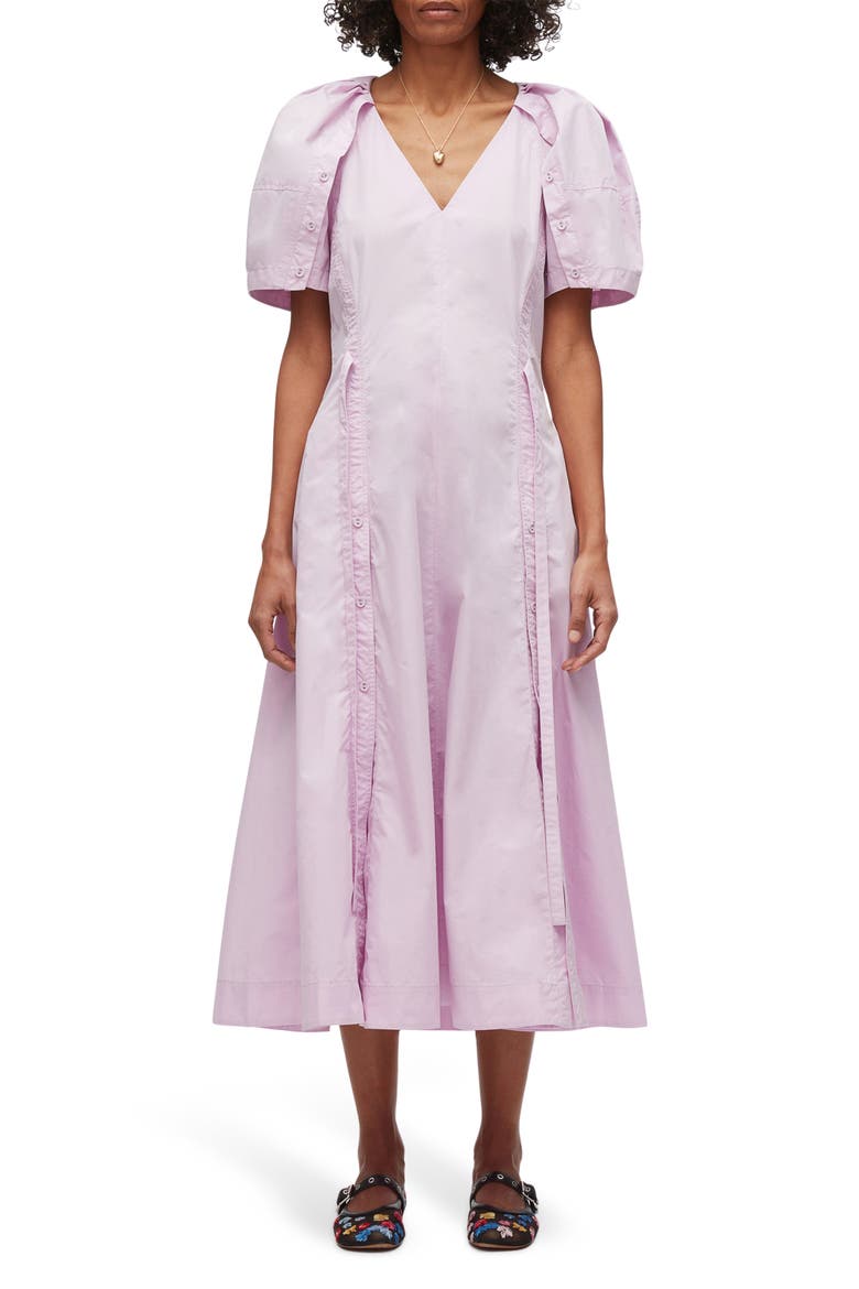 Bloom Sleeve Fit & Flare Dress, Main, color, WISTERIA