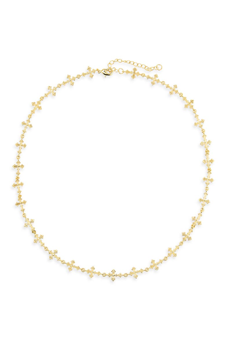 Cross Chain Necklace, Alternate, color, GOLD