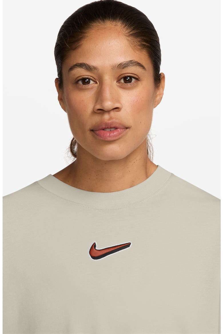 Sportswear Long Sleeve Crop T-Shirt, Alternate, color, LIGHT BONE