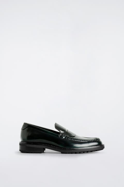 Rubbed-leather Loafers