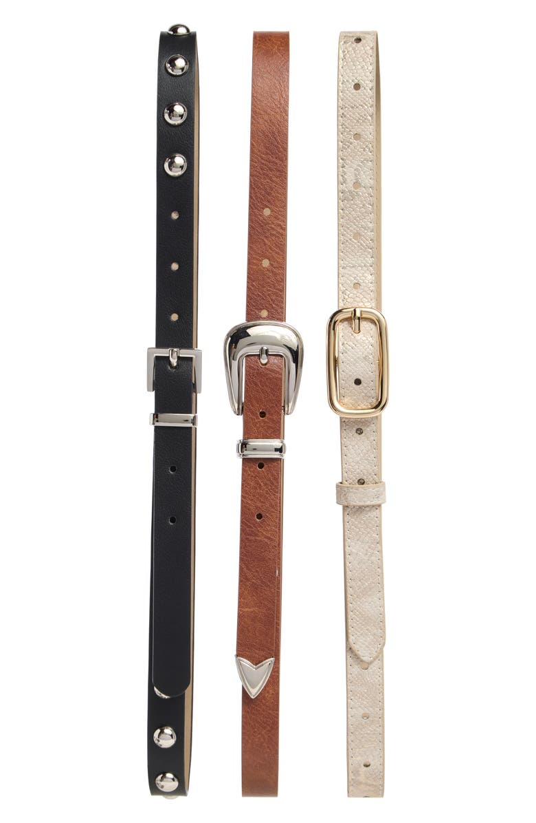 Steve Madden 3 for 1 Mix Belt Set, Main, color, 