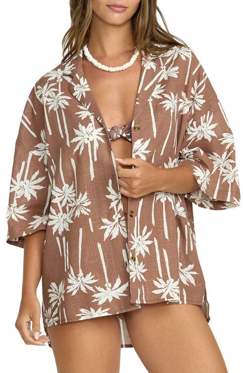 Billabong Beach Side Print Oversize Camp Shirt In Multi