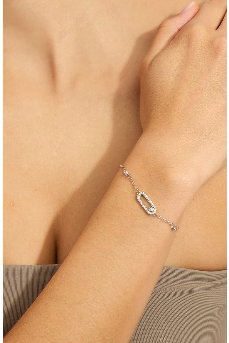 Pavé Chain Bracelet, Alternate, color, SILVER
