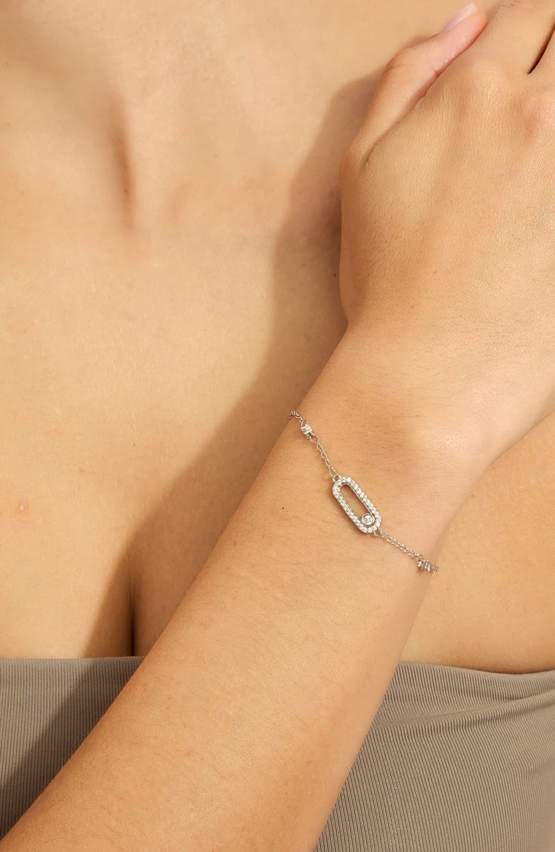 Adornia Pavé Chain Bracelet, Alternate, color, Silver