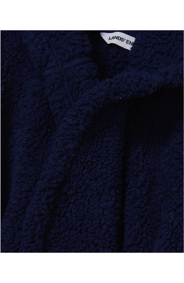 Lands' End Kids High Pile Plush Hooded Robe and Headband, Alternate, color, Navy