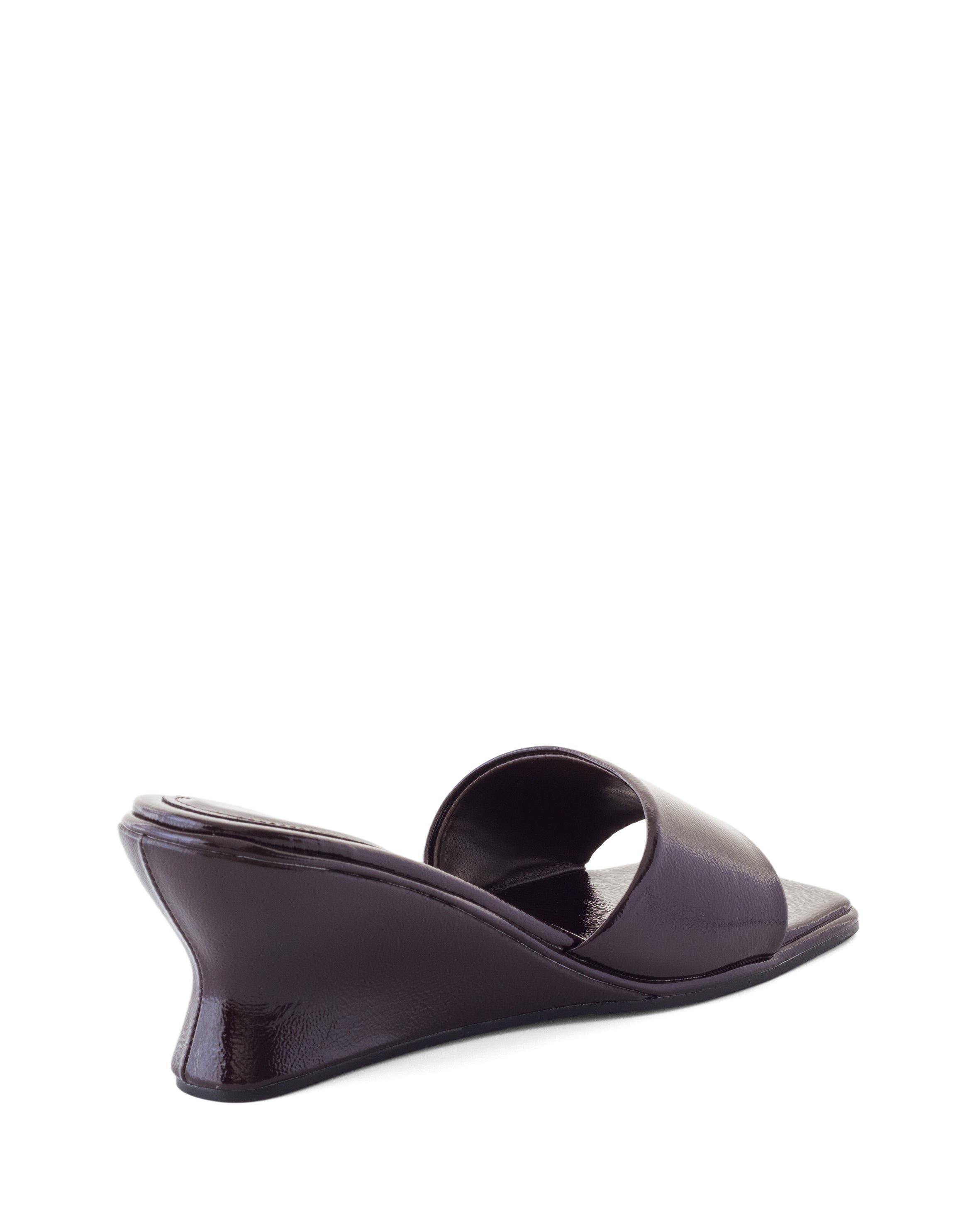 Lafayette Square-Toe Wedge Slide Sandal, Alternate, color, Port Crinkled Patent Pu