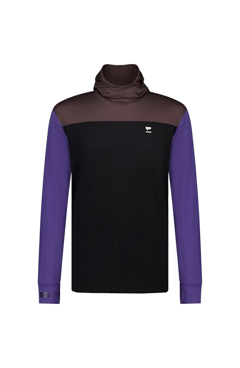 Mons Royale Yotei Powder Hoodie - Men's, Alternate, color, Violet/Cedar/Black