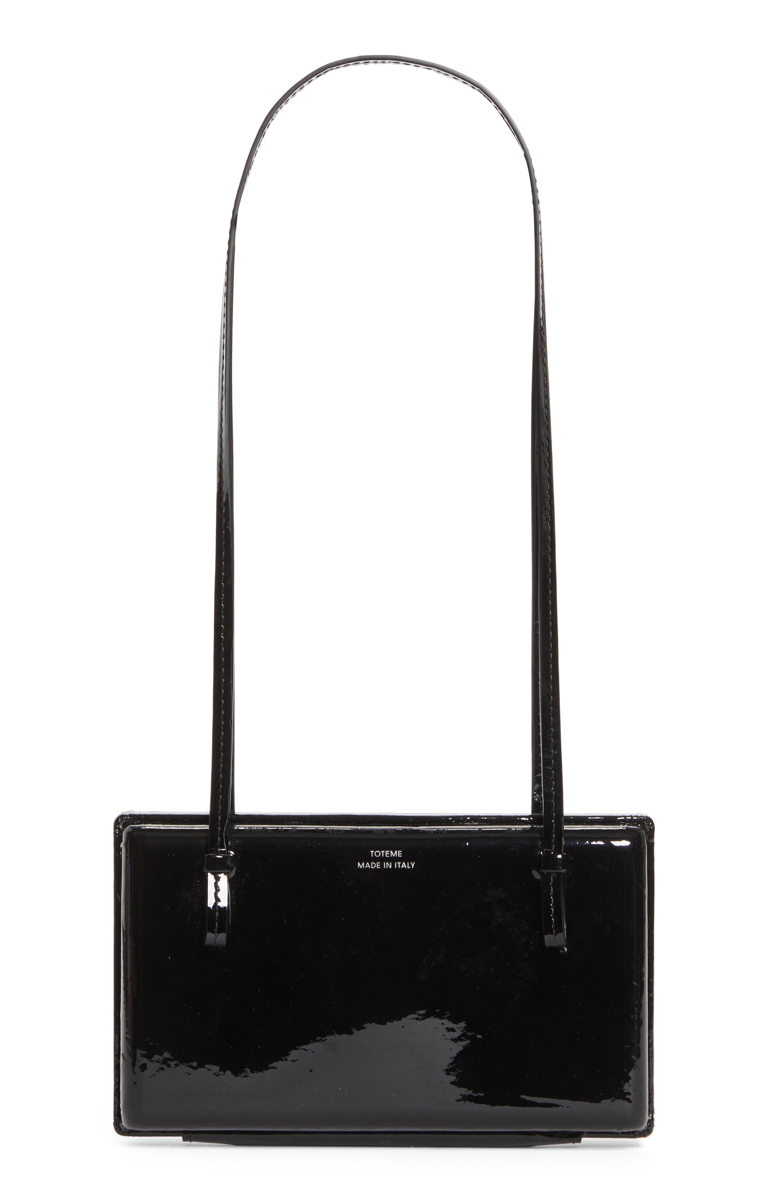TOTEME Cocktail Patent Leather Shoulder Bag, Main, color, Black
