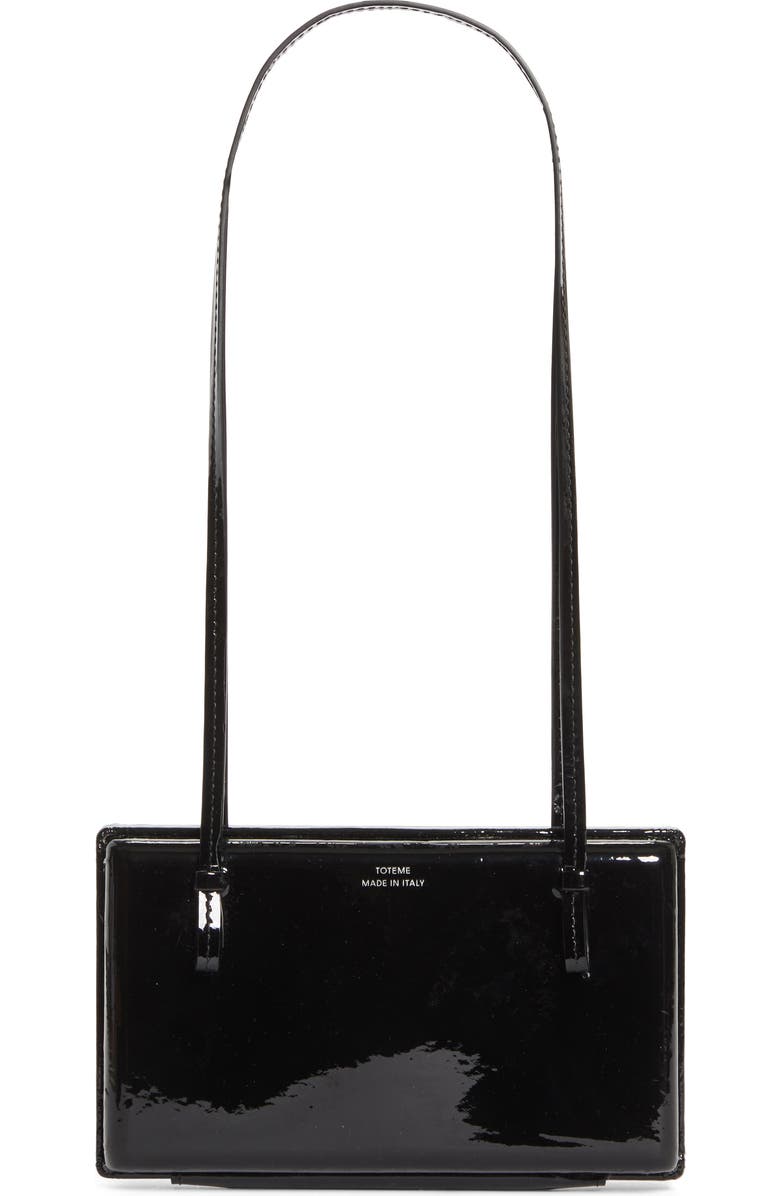 TOTEME Cocktail Patent Leather Shoulder Bag, Main, color, Black