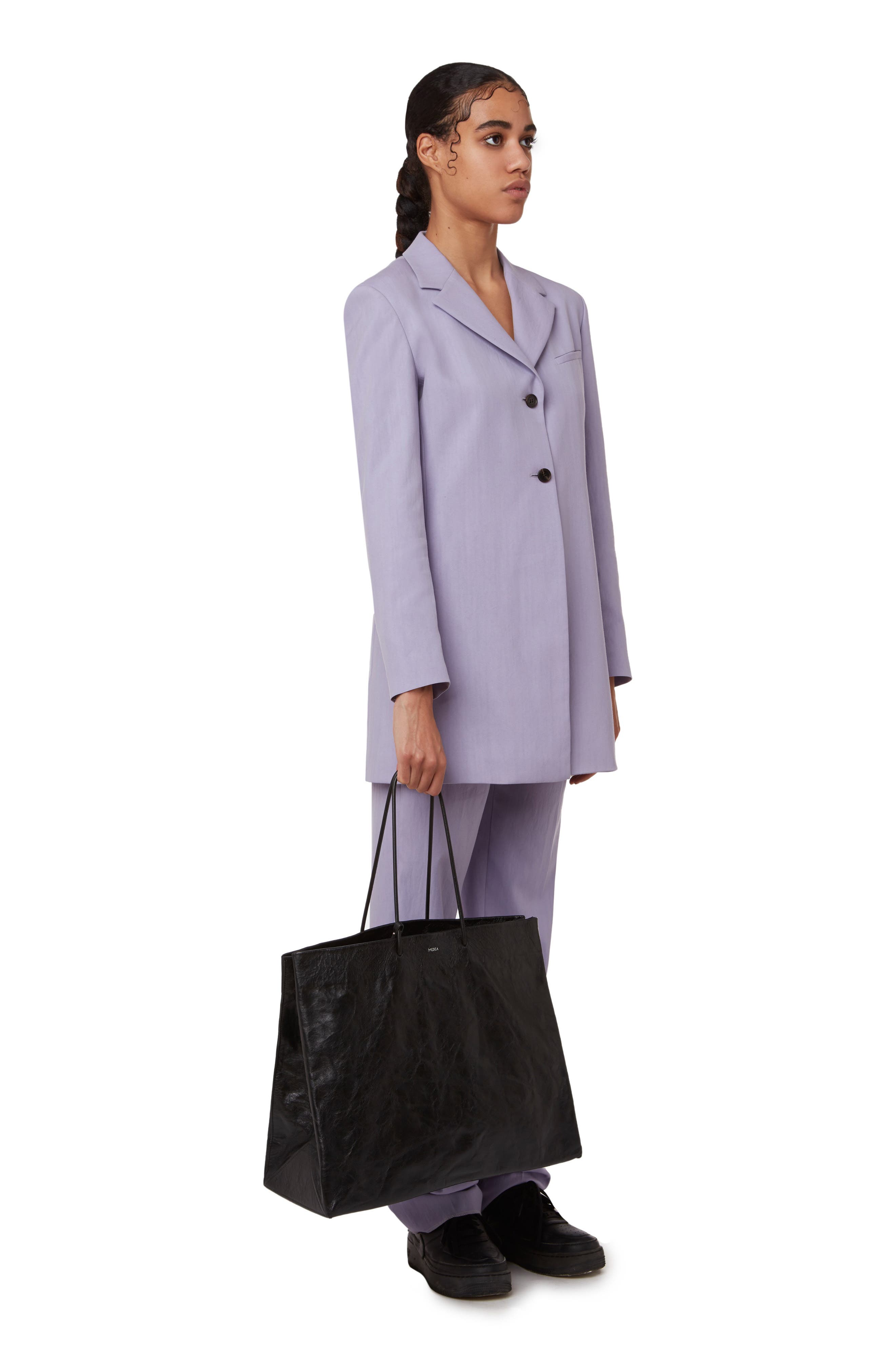 Medea Venti Busted Calfskin Leather Tote, Alternate, color, 