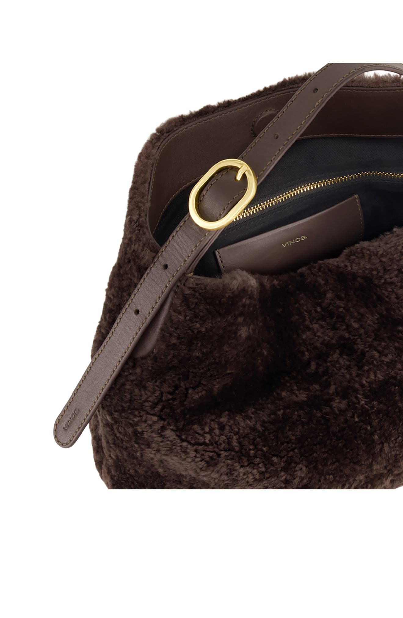 Vivian Small Shearling Hobo Bag, Alternate, color, SMOKED TRUFFLE