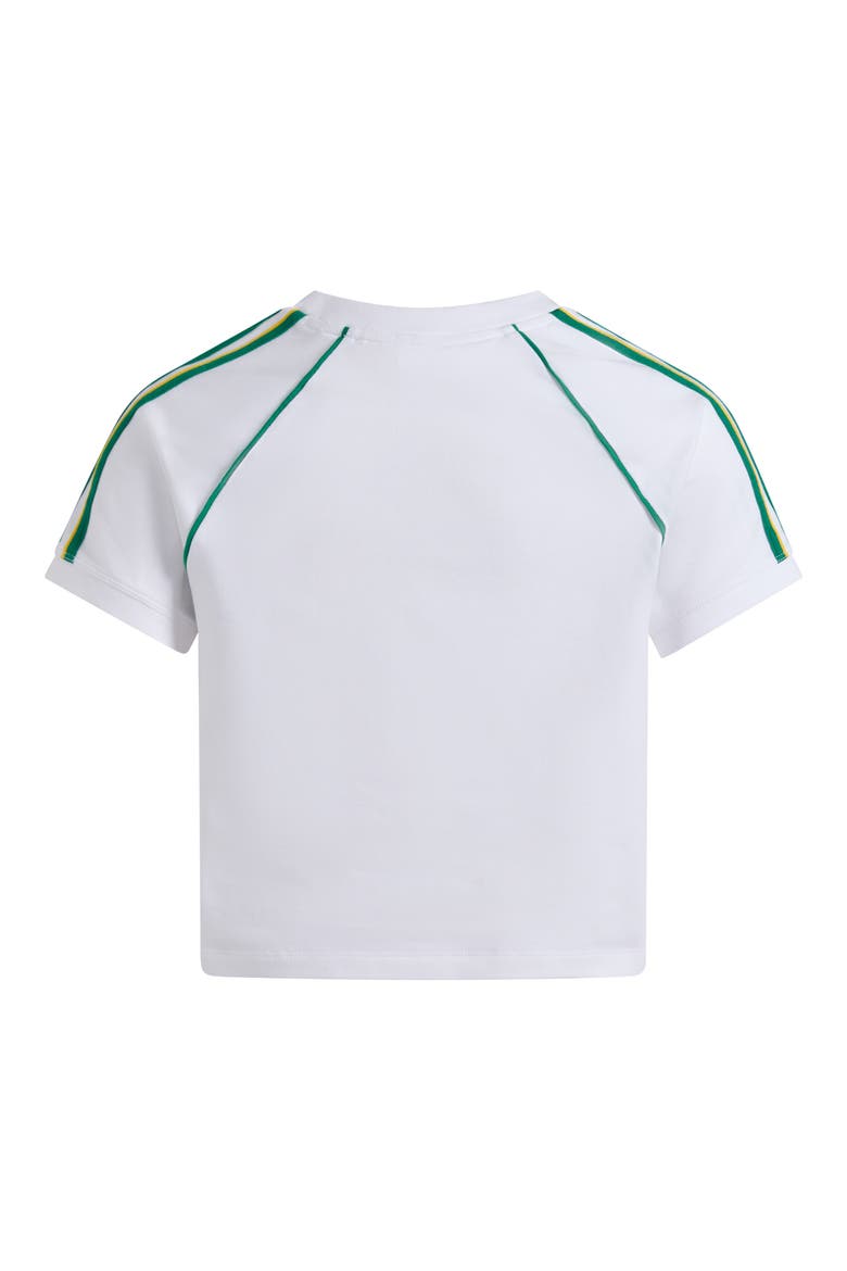 Kids' 3-Stripes Crop T-Shirt, Alternate, color, WHITE